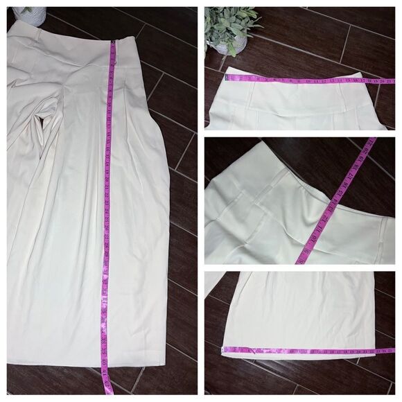 Parma Ivory high rised wide legged palazzo pants sz 16 - Picture 7 of 7